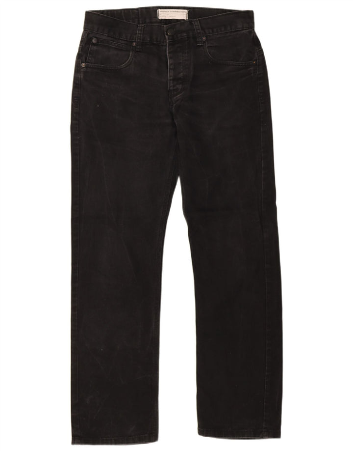 French Connection Herre Regular Fit Straight Jeans W32 L32 Sort Bomuld