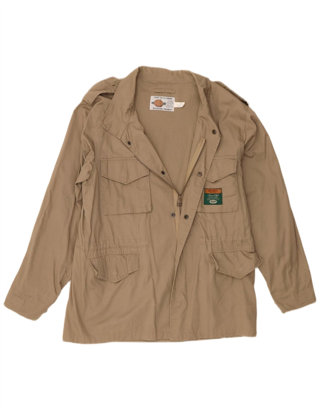 Wilker Herre Military Jacket UK 38 Medium Beige Bomuld
