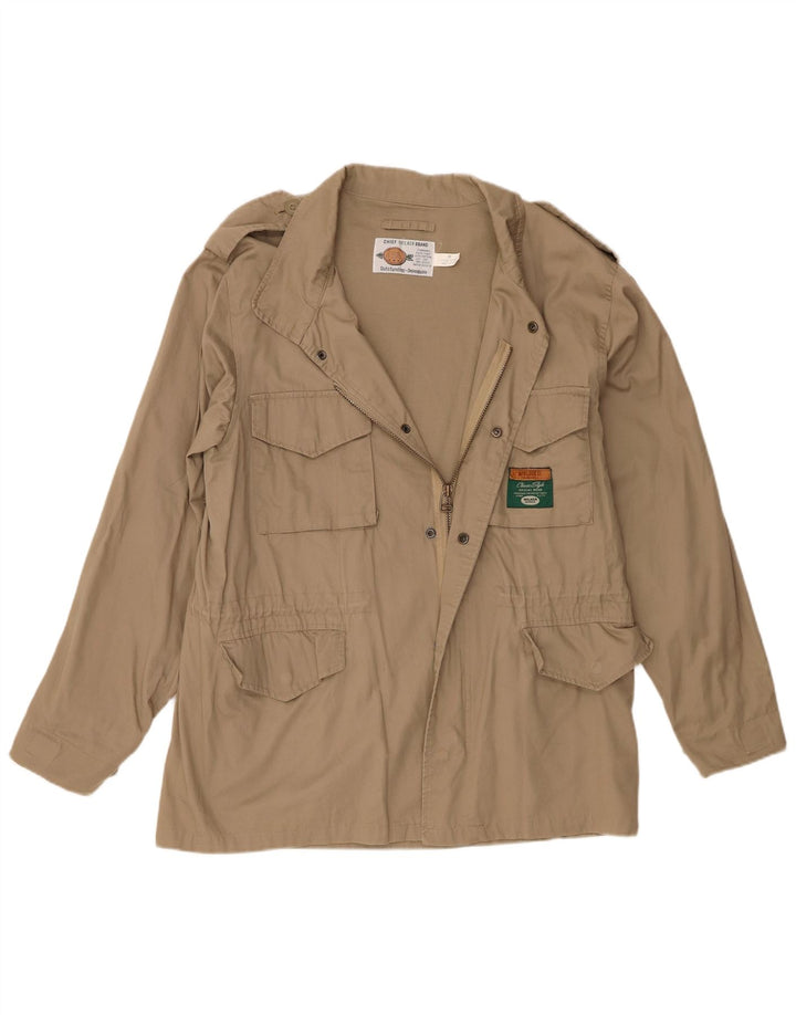 Wilker Herre Military Jacket UK 38 Medium Beige Bomuld