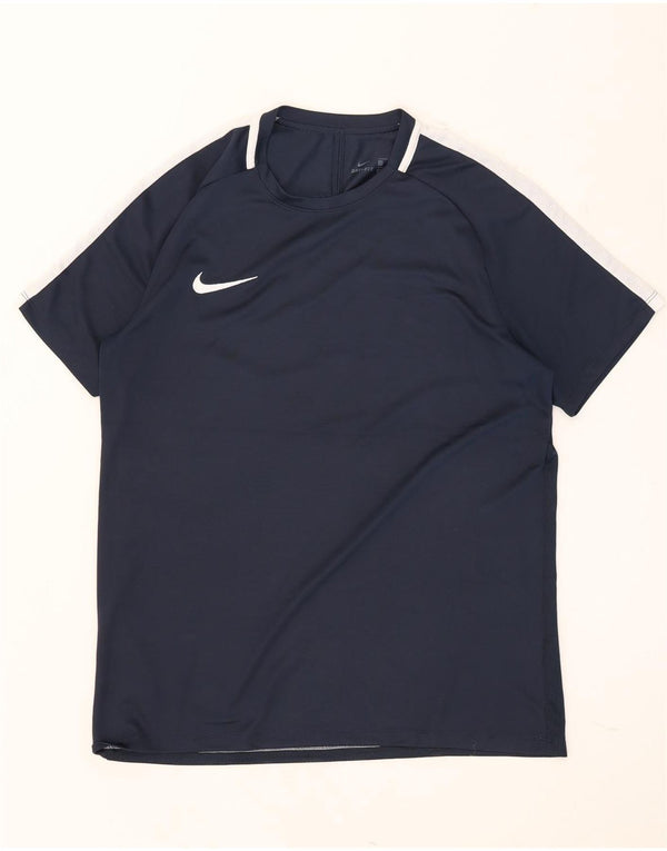 Nike Mens Dri Fit T-Shirt Top Large Navy Blue Colourblock