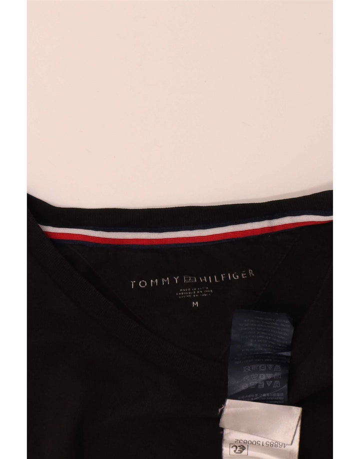 Tommy Hilfiger Herre T-Shirt Top Medium Sort Bomuld