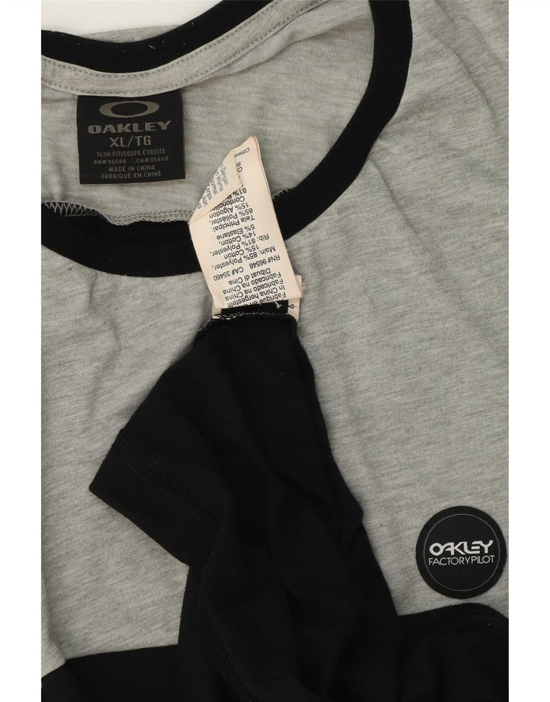 Oakley Herre T-Shirt Top XL Sort Colourblock Polyester