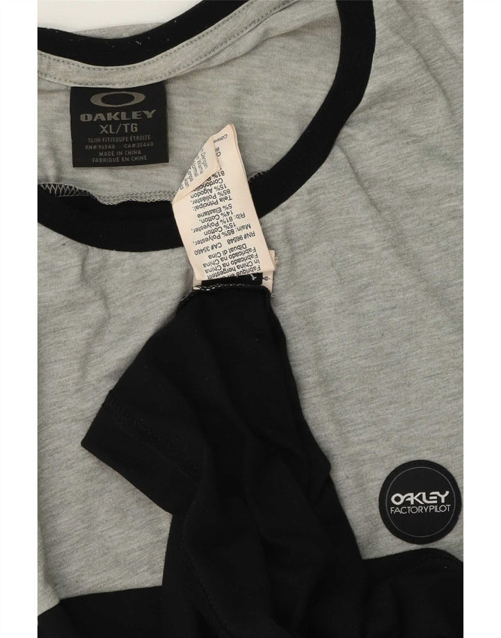 Oakley Herre T-Shirt Top XL Sort Colourblock Polyester