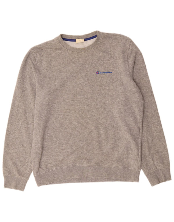 Champion Herre Sweatshirt Jumper Medium Grey Flecked Bomuld