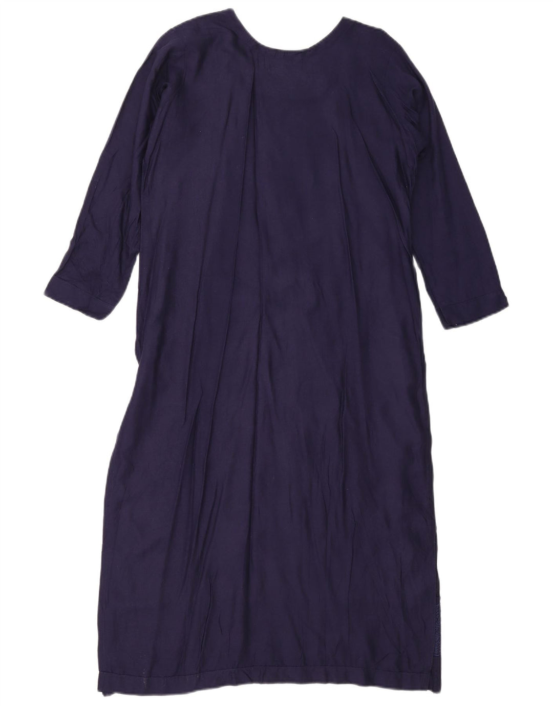 Vintage Dame A-Line Kjole EU 38 Medium Navy Blue Geometrisk