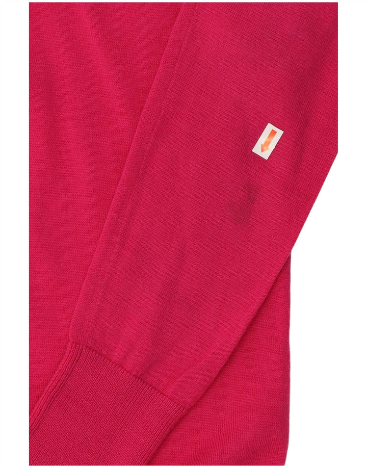 Lyle & Scott Dame V-hals sweater UK 10 Small Pink Merino Wool