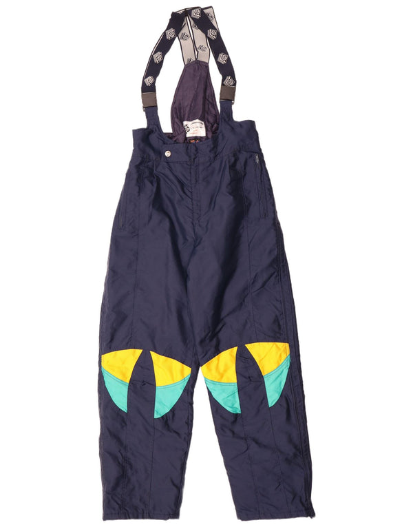 Vintage Herre Dungarees Skibukser XL Navy Blue Colourblock Polyamid