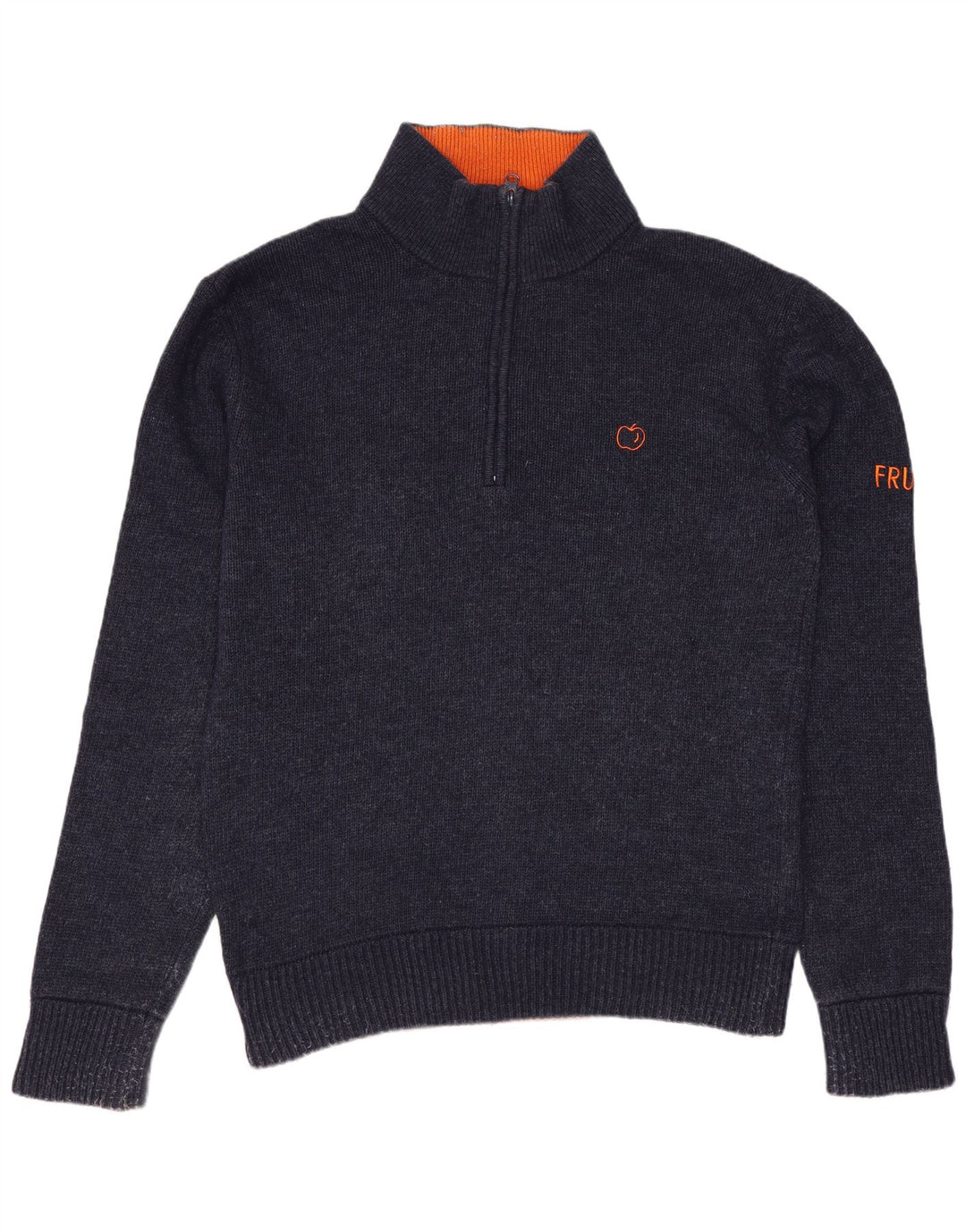 VINTAGE trøje med lynlås til mænd mellem marineblå uld