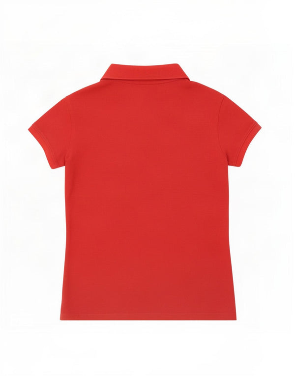 Benetton Pige Polo Shirt 13-14 År 3XL Rød Bomuld