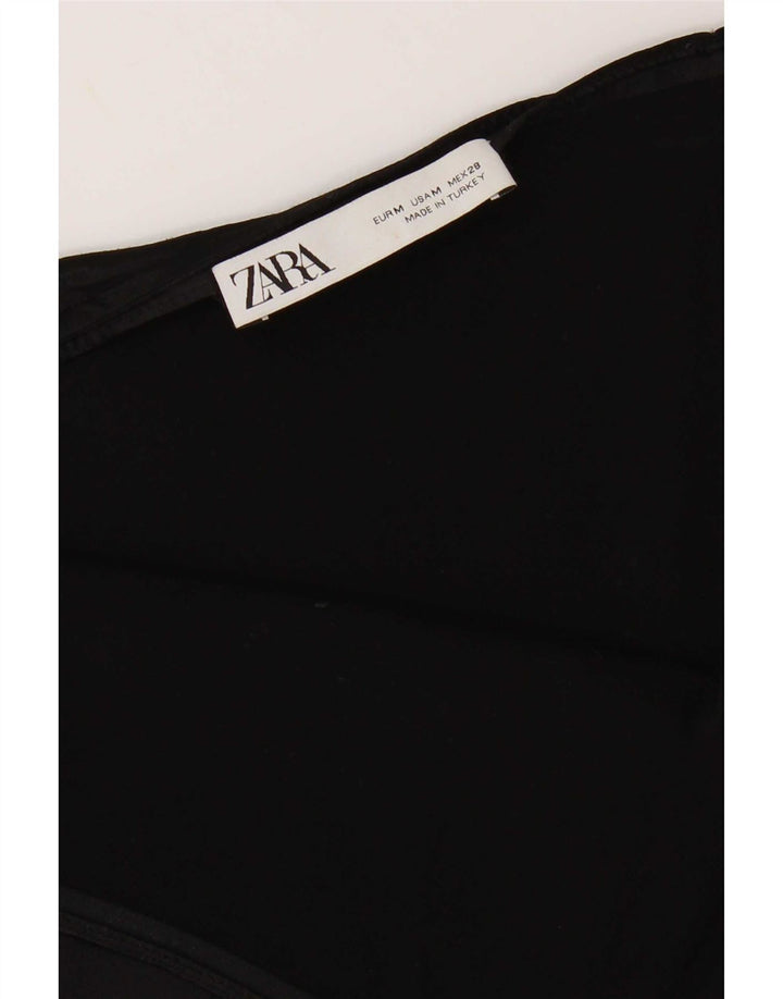 Zara Dame A-Line nederdel Medium W28 Sort Viscose