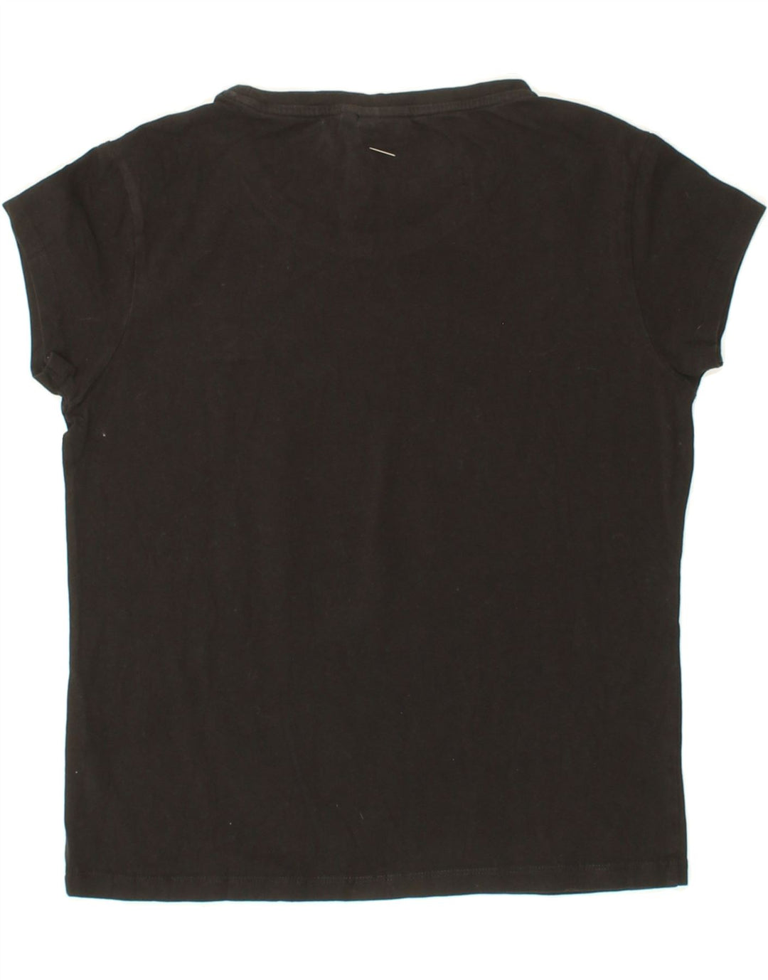 ELLESSE Womens T-Shirt Top UK 12 Medium Black Cotton Vintage Ellesse and Second-Hand Ellesse from Messina Hembry 
