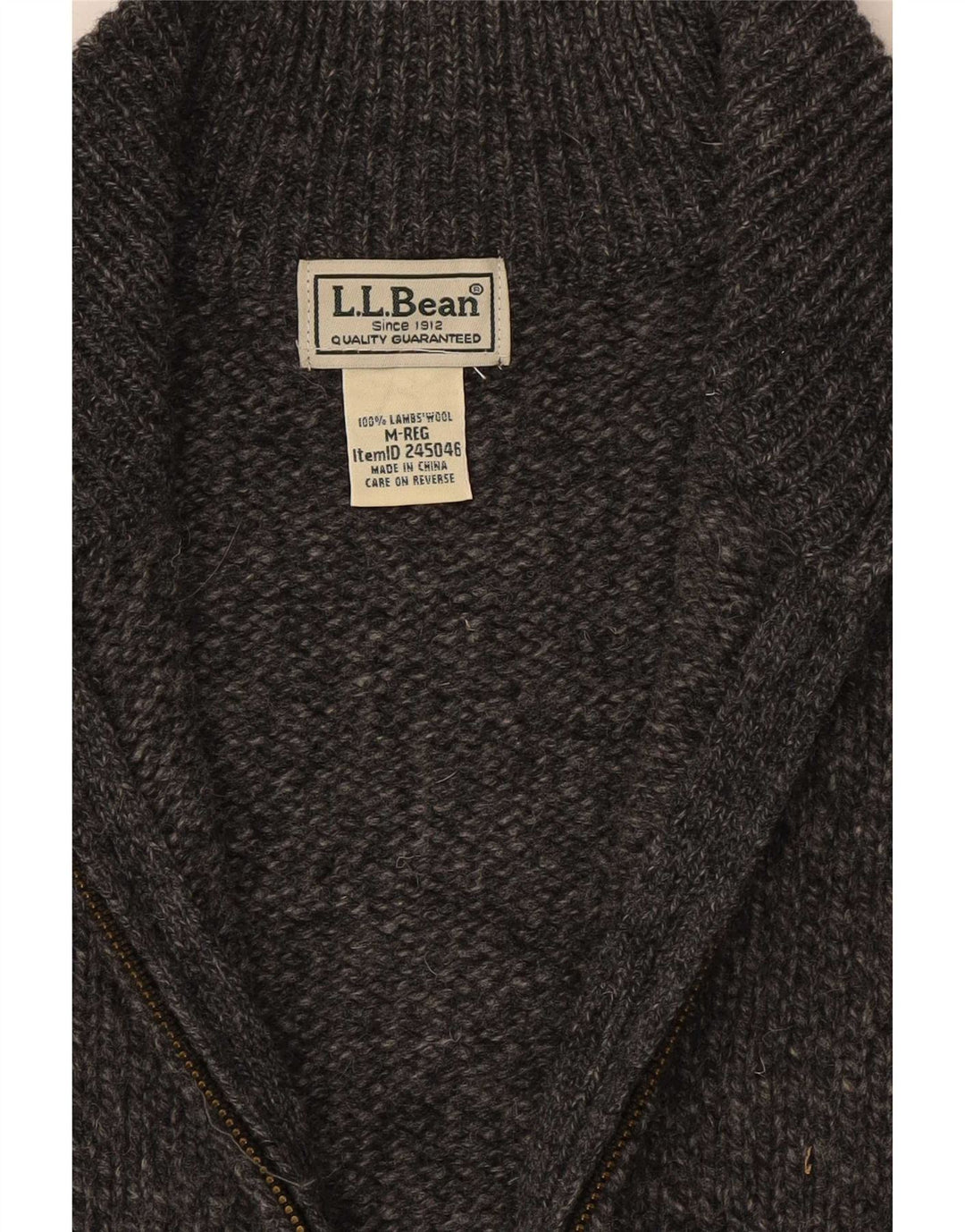 L.L.Bean Herre cardigan sweater Medium Grey Flecked Lammeuld