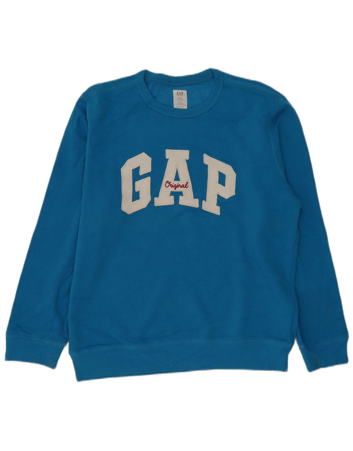 Gap Herre Grafisk Sweatshirt Jumper Stor Blå Bomuld
