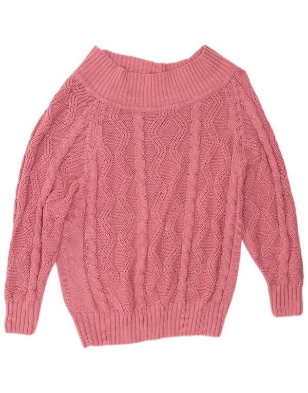 Vintage Dame Boat Neck Jumper Sweater IT 52 2XL Pink Ramie