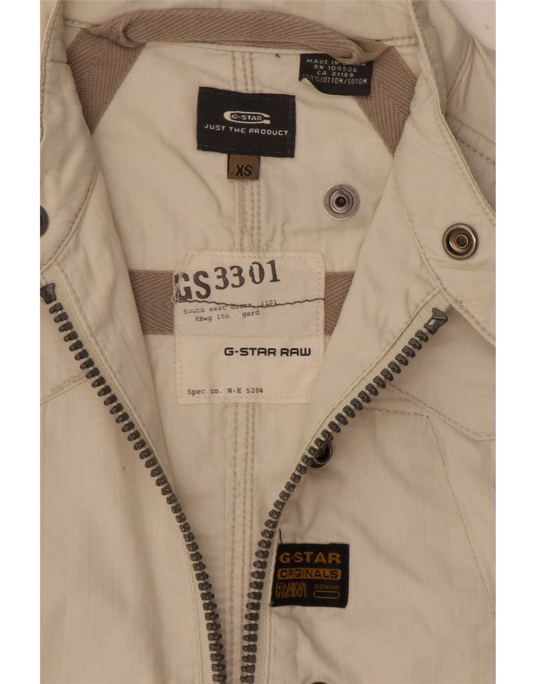 G-Star Womens Utility Jacket UK 6 XS Beige Bomuld