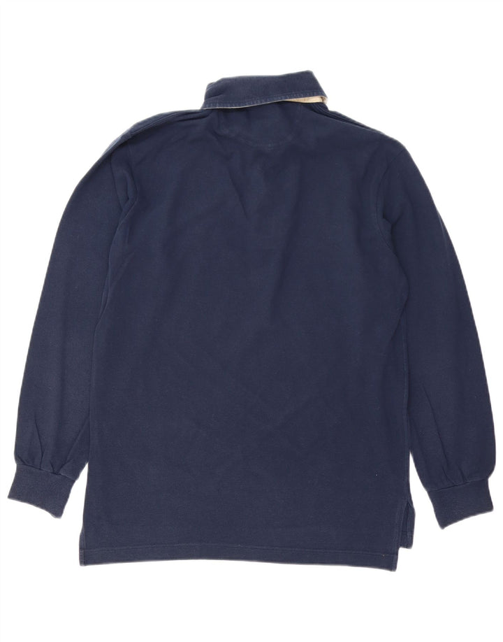 Brooksfield Langærmet Polo Shirt til mænd IT 48 Mellem marineblå bomuld