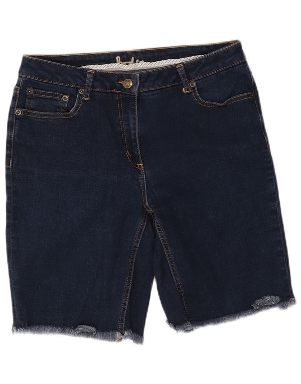 Boden Dame Denim Shorts UK 12 Medium W28 Navy Blue Bomuld