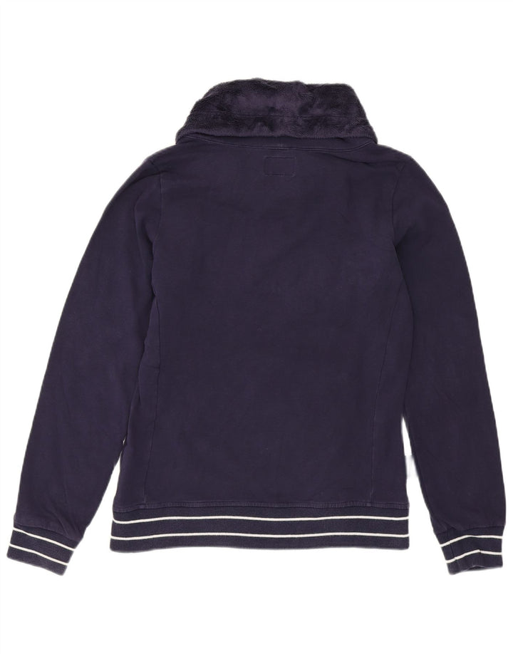 CHAMPION Womens Graphic Sweatshirt Jumper UK 14 Medium Navy Blue Cotton