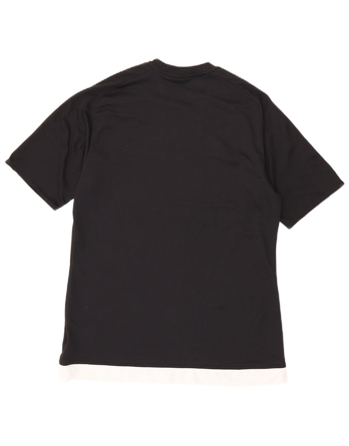 ADIDAS Herre Climalite T-Shirt Top Medium Sort Colourblock Polyester