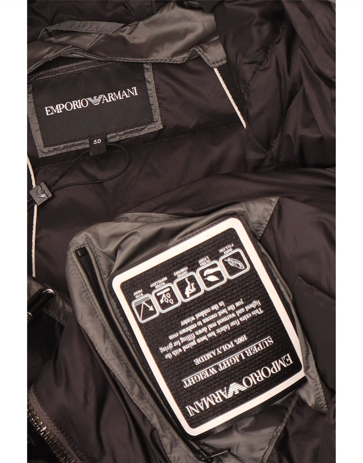 Emporio Armani Herre hættepolstret jakke IT 50 Medium Grå Polyamid