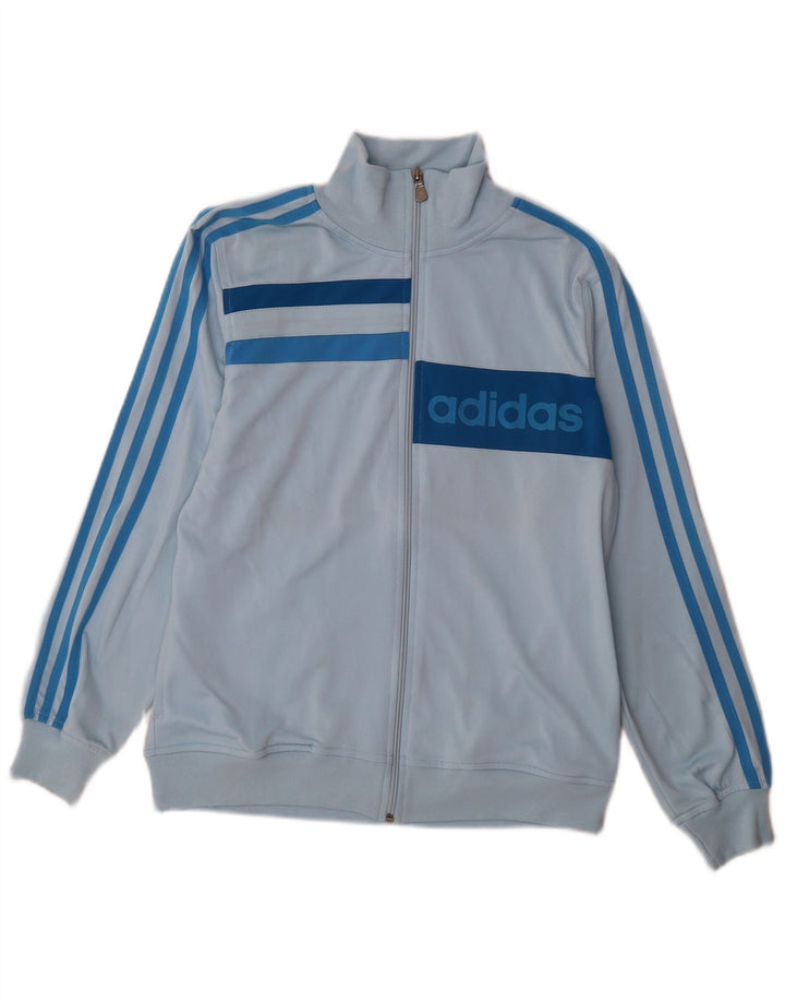 Adidas drenge grafisk træningsdragt topjakke 13-14 år stor blå farveblok