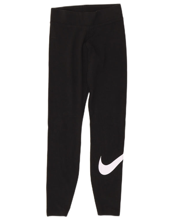 Nike grafiske leggings til kvinder UK 4 XS sort bomuld