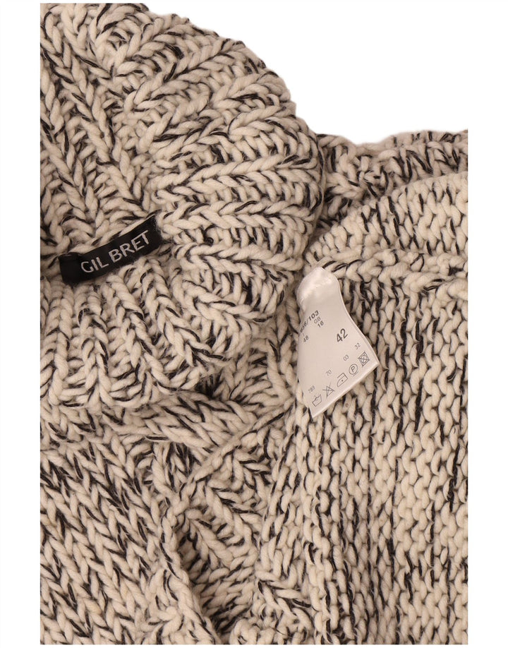 Gil Bret Dame Roll Neck Jumper Sweater UK 16 Large Off White Flecked