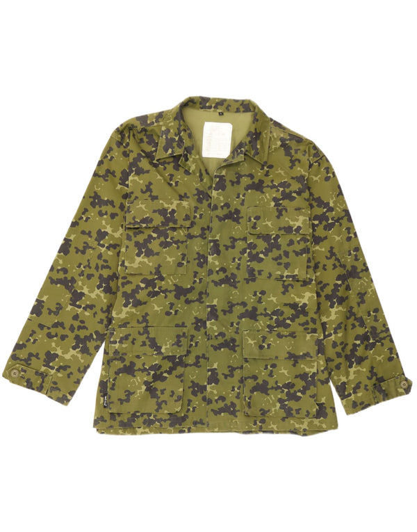 Vintage Herre Military Jacket UK 40 Large Green Camouflage Polyester
