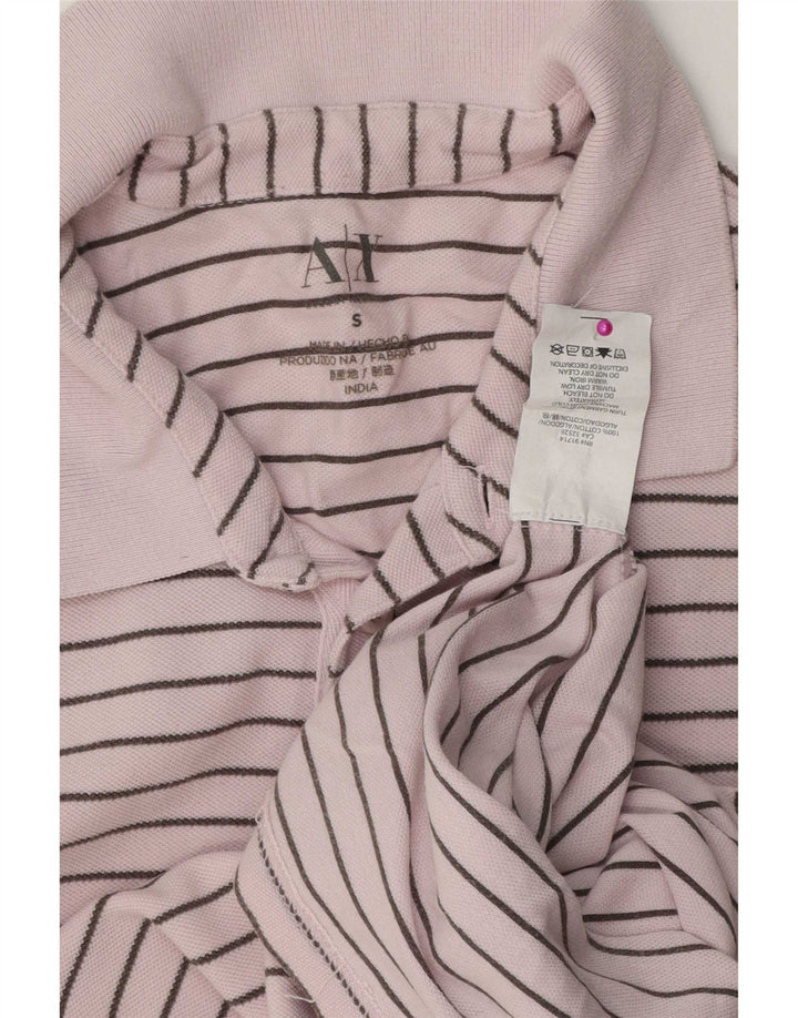 Armani Exchange Herre Polo Shirt Lille Pink Stribet Bomuld