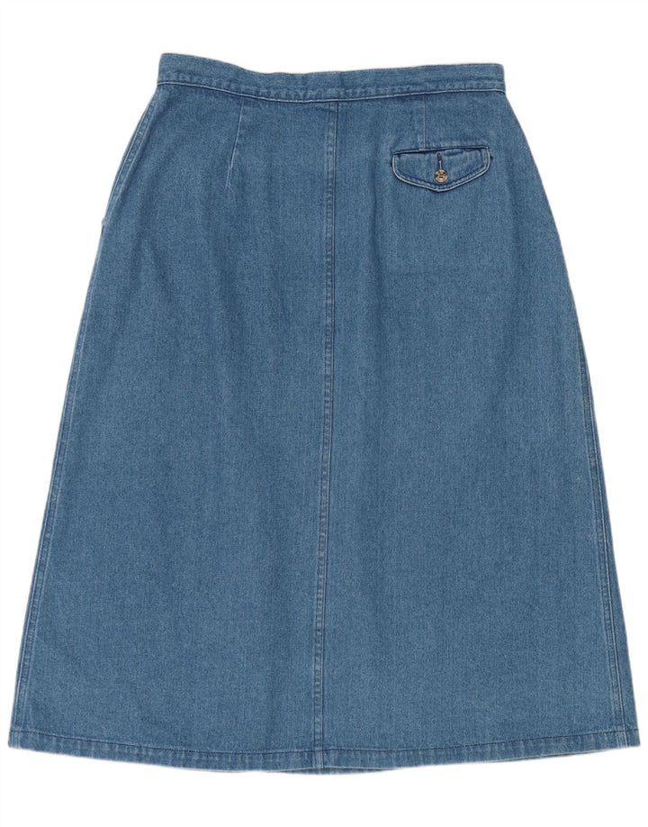 L.L.Bean Dame denim slå-om nederdel W32 Stor blå bomuld