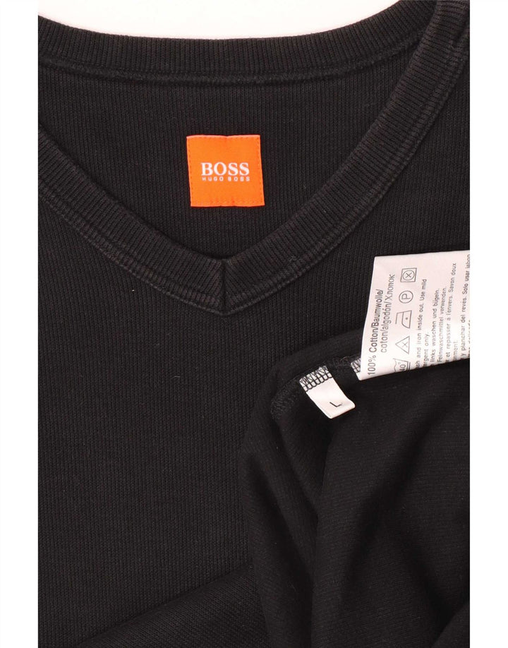 Hugo Boss Herre Top Langærmet Stor Sort Bomuld