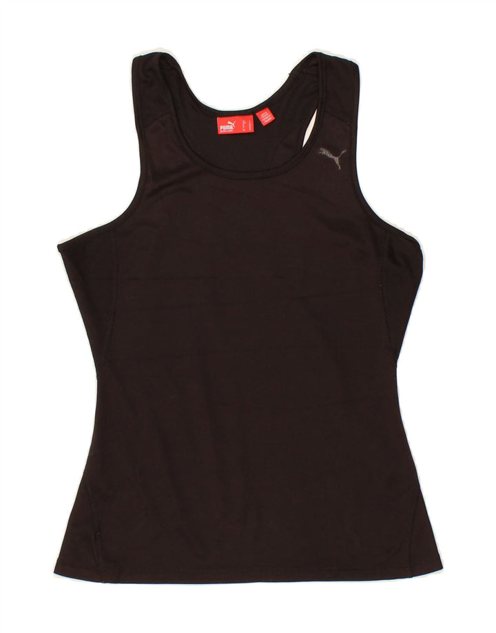 PUMA Womens Vest Top UK 10 Small Black Polyester Vintage Puma and Second-Hand Puma from Messina Hembry 