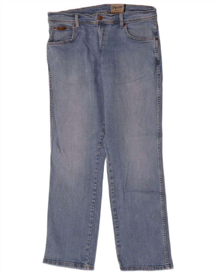 Wrangler Herre Texas Stretch Straight Jeans W34 L30 Blå Bomuld