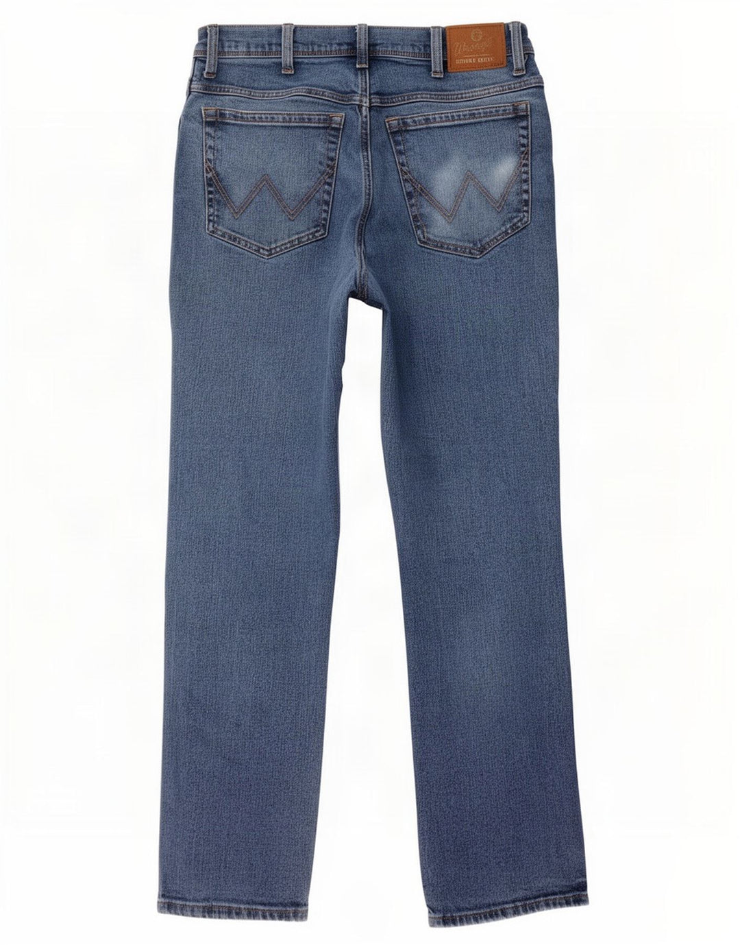 Wrangler Herre Regular Straight Jeans W34 L32 Blå Bomuld