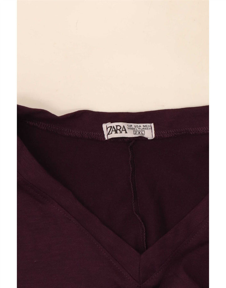 Zara Dame Oversized T-Shirt Top UK 20 2XL Lilla