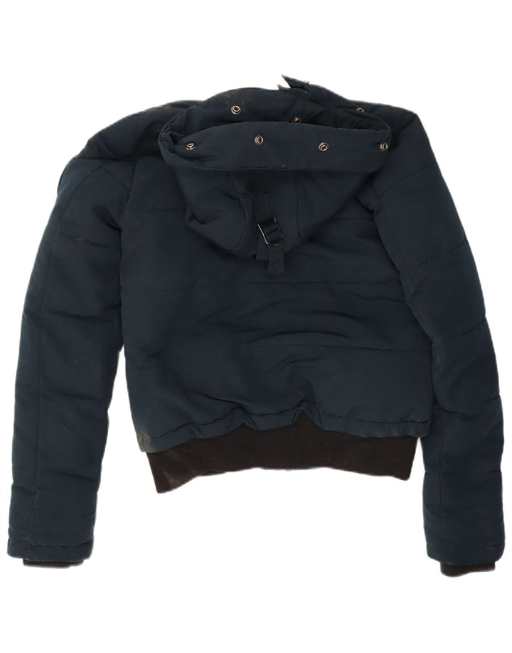 Superdry Dame Oversized Polstret Hættejakke UK 8 Small Navy Blue