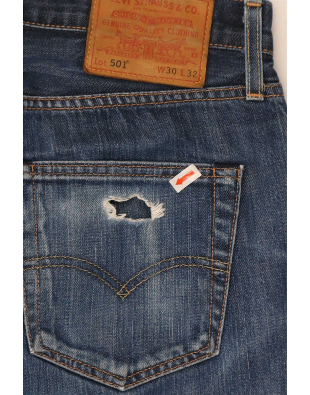 Levi's Herre 501 Straight Jeans W30 L32 Blå Bomuld