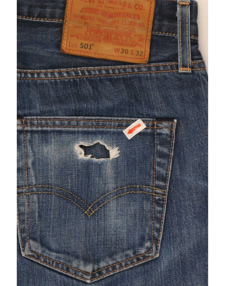 Levi's Herre 501 Straight Jeans W30 L32 Blå Bomuld