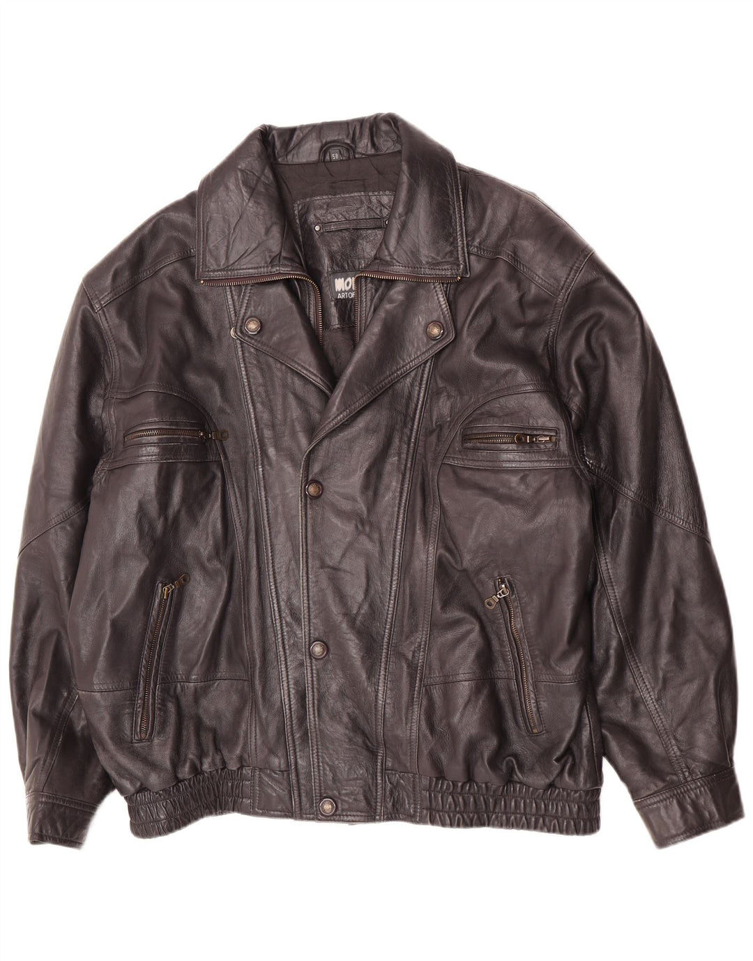 Morena Herre Læderjakke UK 44 2XL Navy Blue Biker