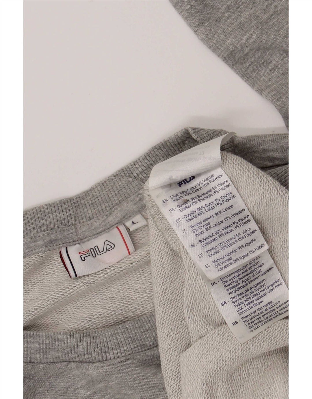 Fila Herre Grafisk Sweatshirt Jumper Stor Grå Colourblock Bomuld