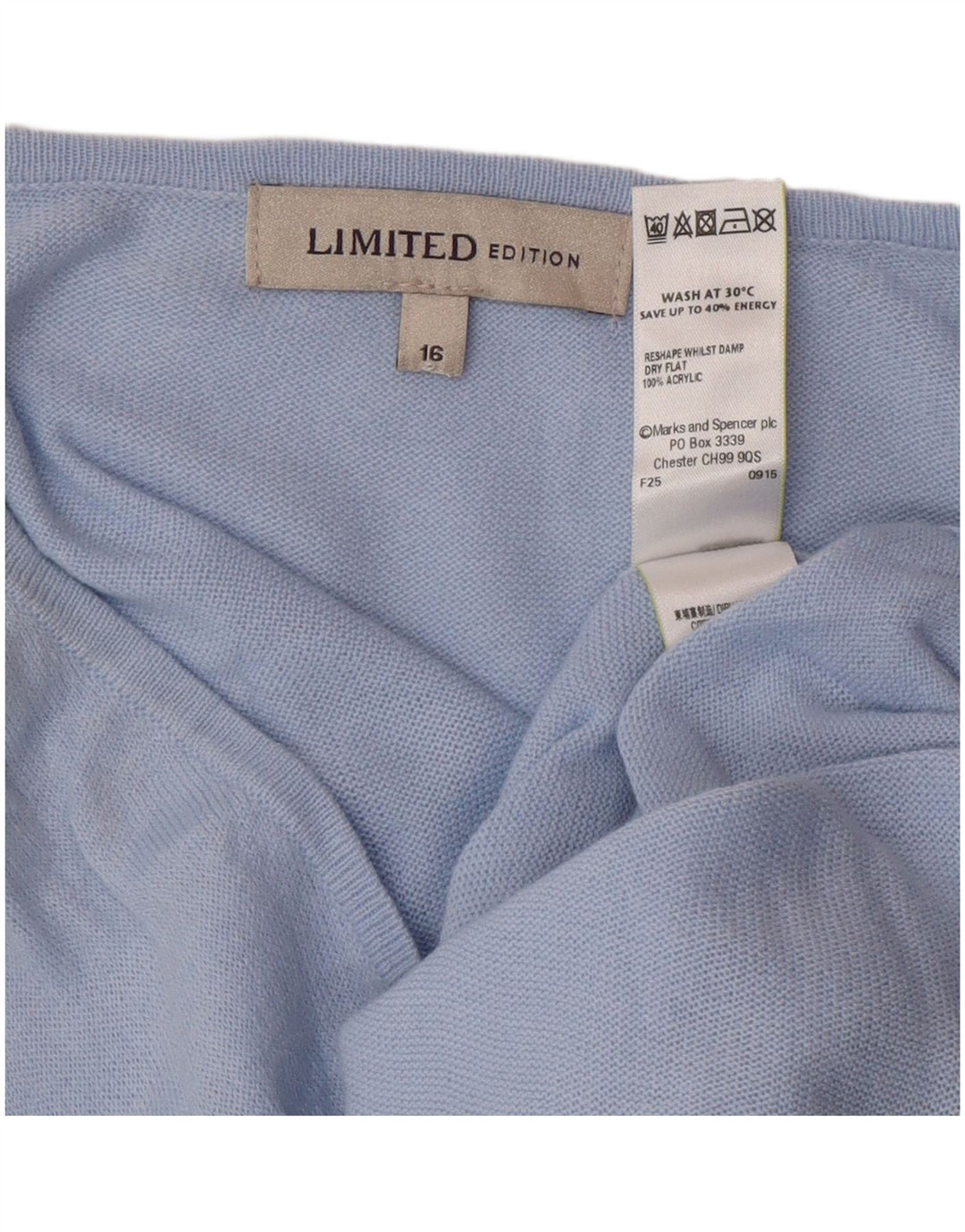 Marks & Spencer Dame Oversized Jumper Dress UK 16 Large Blue Acryl