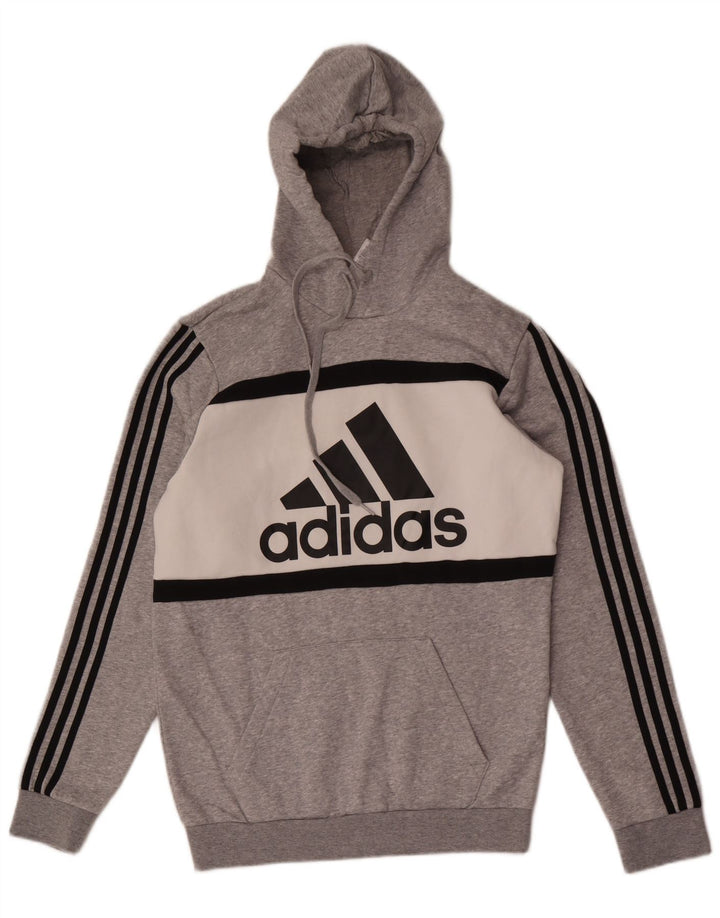 Adidas Grafisk hættetrøje til mænd mellemgrå Colourblock Bomuld