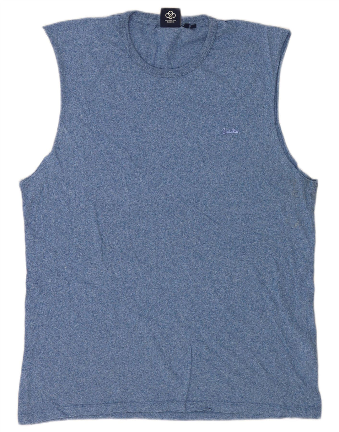 Superdry Herrevest Top XL Blå Flecked Bomuld