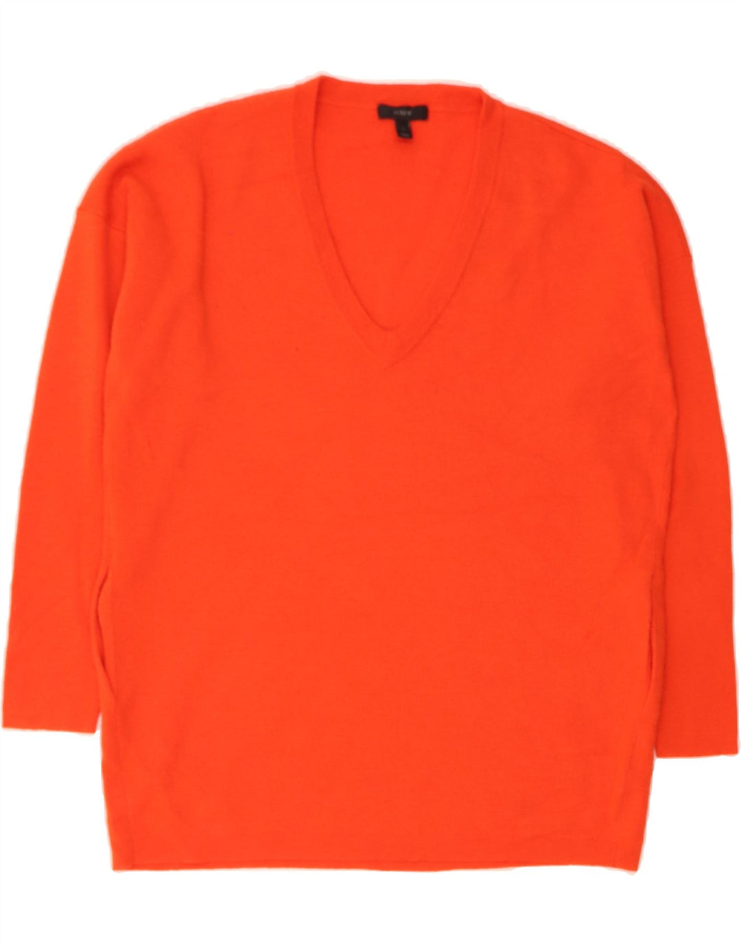 J. CREW Womens Oversized Longline V-Neck Jumper Sweater UK 10 Small Orange Vintage J. Crew and Second-Hand J. Crew from Messina Hembry 