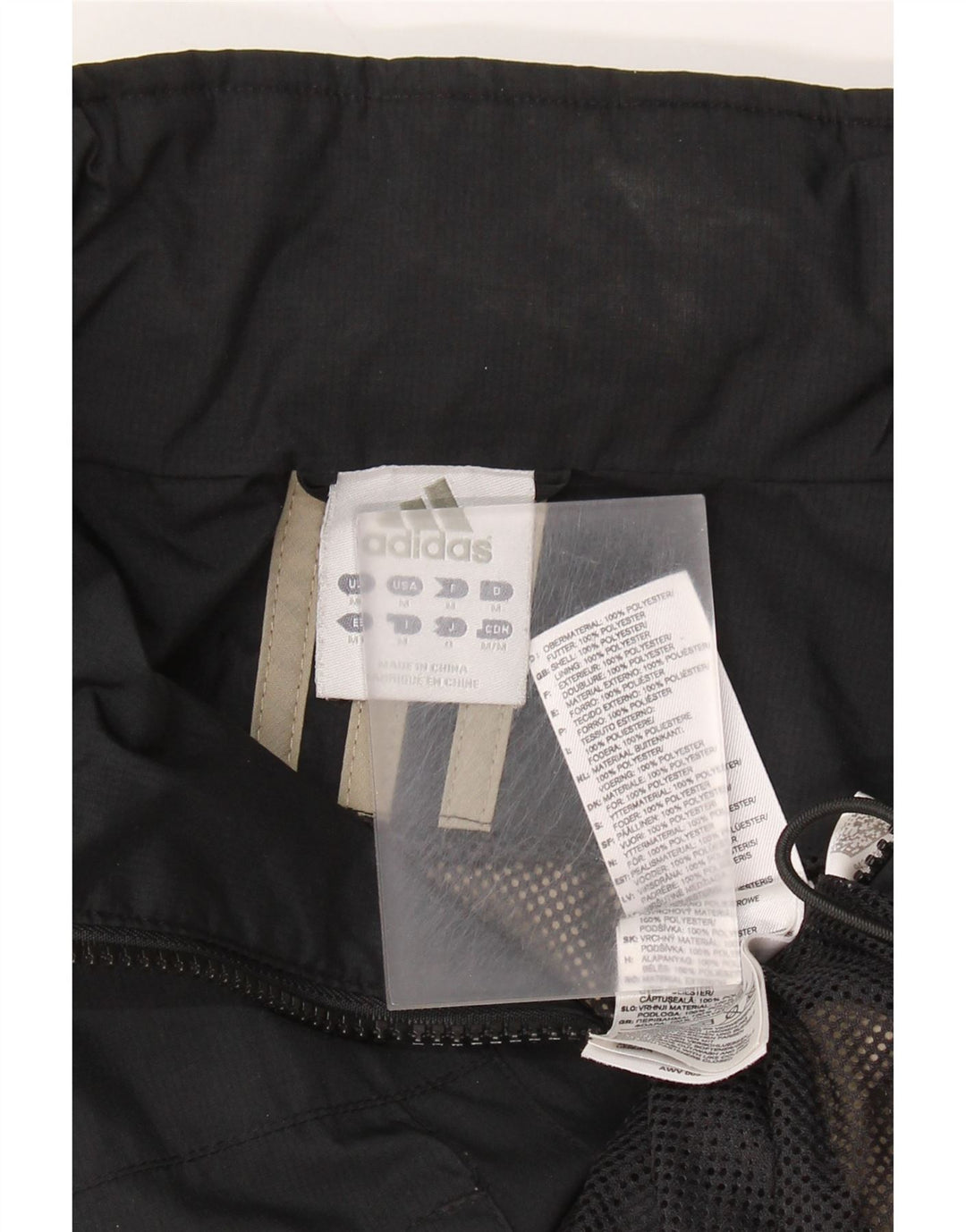 ADIDAS Regnjakke med hætte til mænd UK 38 Medium Sort Colourblock Polyester