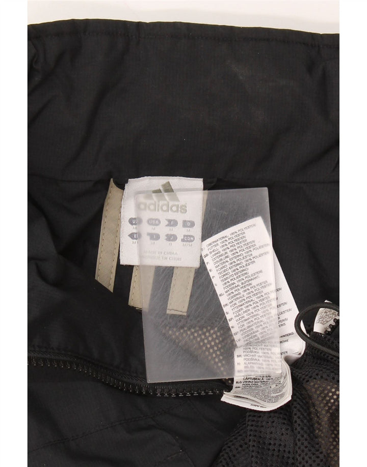 ADIDAS Regnjakke med hætte til mænd UK 38 Medium Sort Colourblock Polyester
