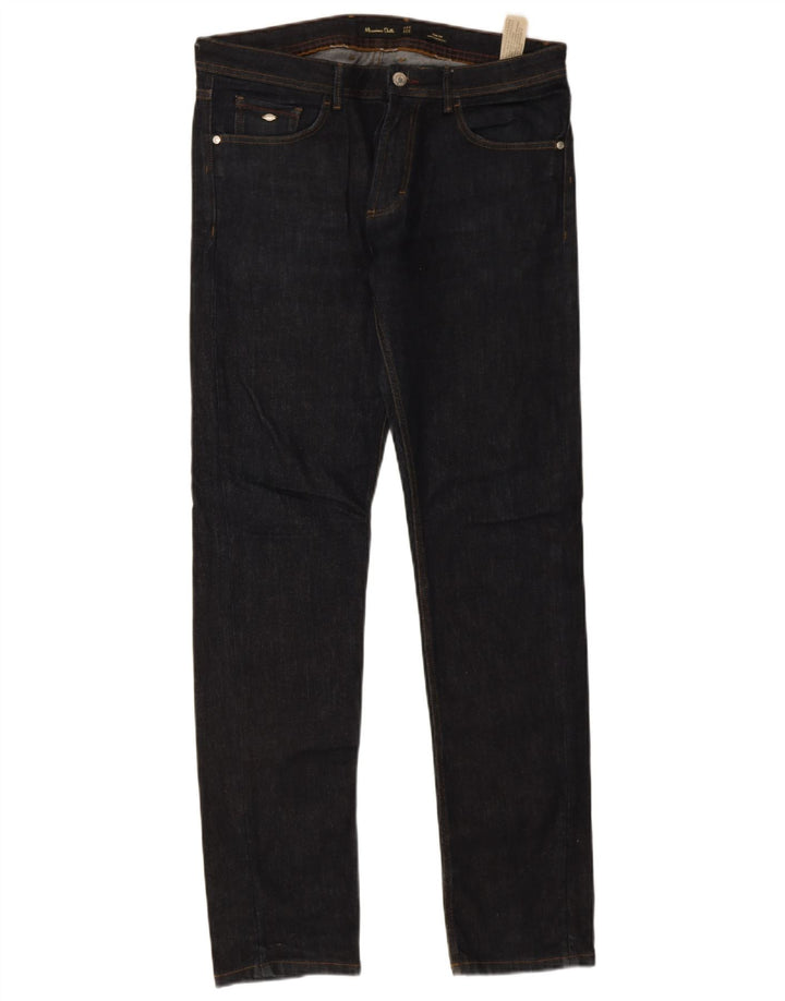 Massimo Dutti Herre Slim Jeans EU 42 Large W32 L32 Marineblå Bomuld