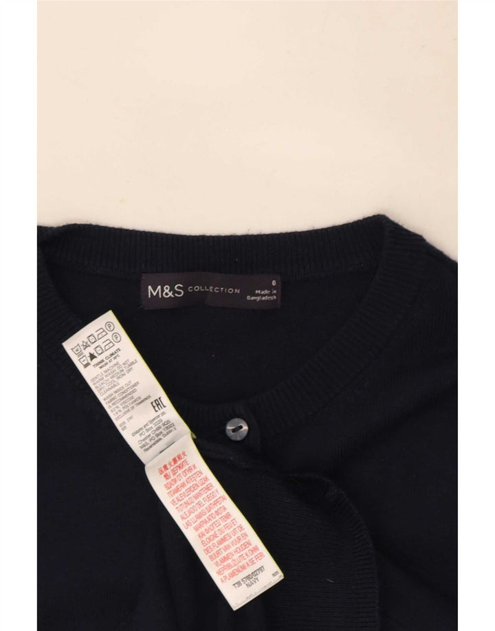 Marks & Spencer Dame Cardigan Sweater UK 8 Small Navy Blue Viscose