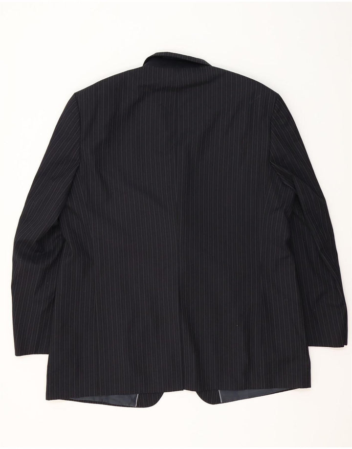 Marks & Spencer Herre 3-knaps blazerjakke UK 48 2XL Marineblå nålestribe