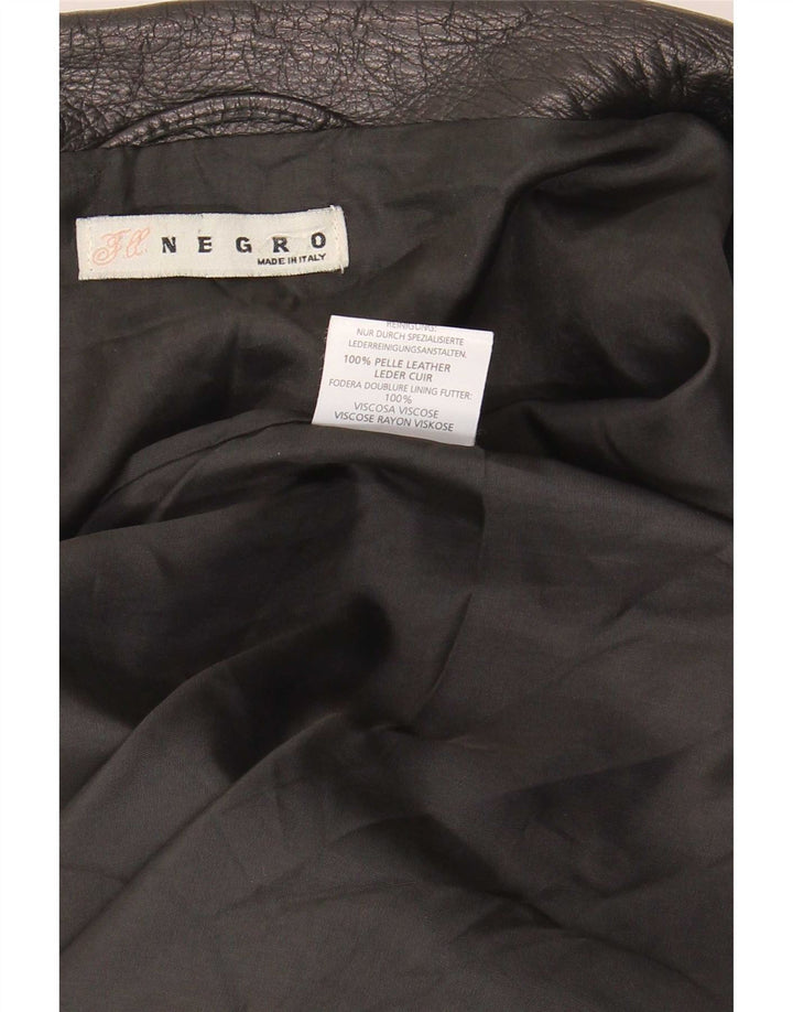 Vintage herre læderjakke IT 52 XL Sort